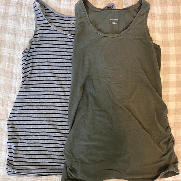 Motherhood Maternity | Grey & Black and Green Tank Tops | Set of 2 | Size Medium - Picture 1 of 3